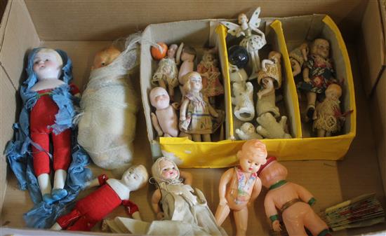 Collection of miniature bisque dolls